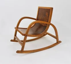 Pamono German Bauhaus Children's Rocking Chair in Bentwood, 1950s><noscript><img width=