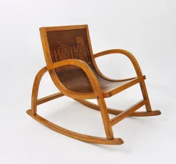 Pamono German Bauhaus Children's Rocking Chair in Bentwood, 1950s><noscript><img width=