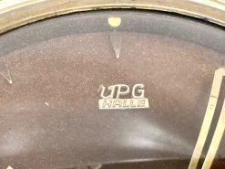 Pamono German Brass Wind Up Wall Clock with Rope Hanger by UPG Halle, 1960s><noscript><img width=