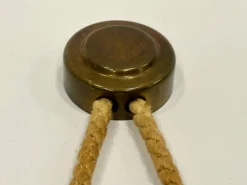 Pamono German Brass Wind Up Wall Clock with Rope Hanger by UPG Halle, 1960s><noscript><img width=