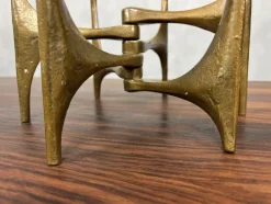 Pamono German Brutalist Candleholder in Bronze by Michael Harjes, 1960><noscript><img width=
