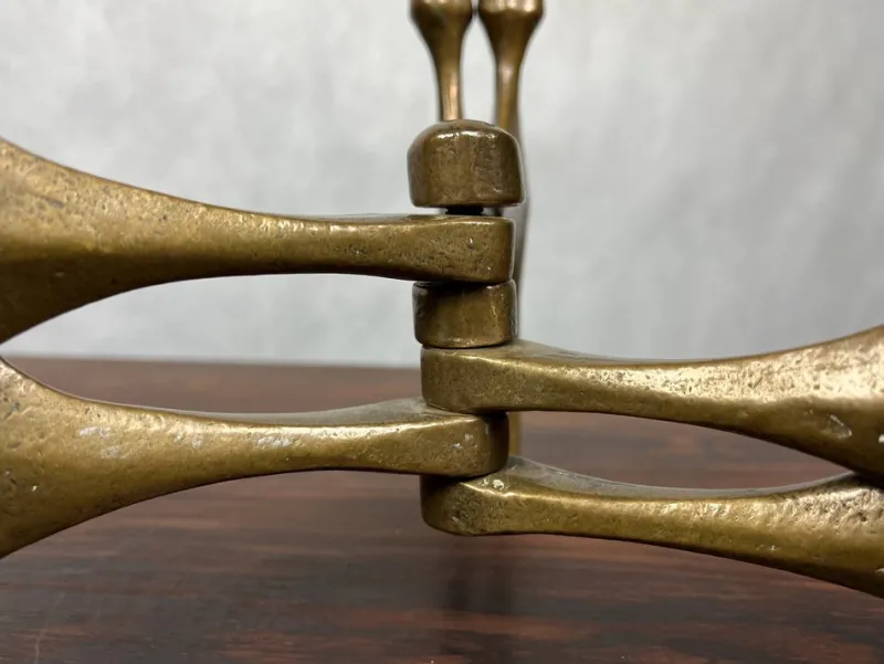 Pamono German Brutalist Candleholder in Bronze by Michael Harjes, 1960> Candleholders