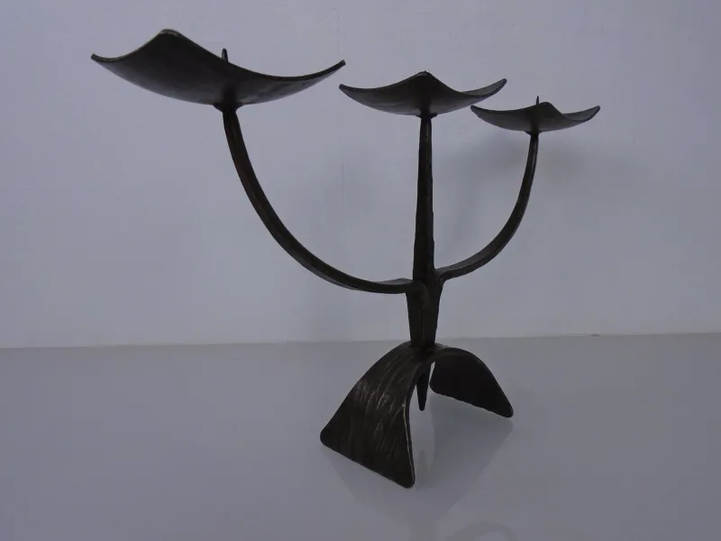 Pamono German Brutalist Iron Candleholder, 1960s> Candleholders