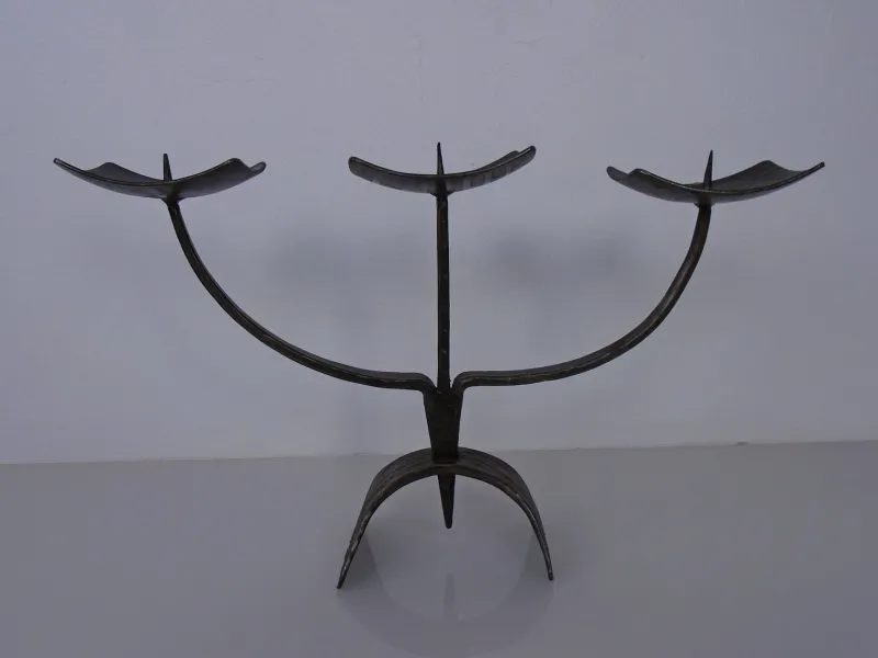 Pamono German Brutalist Iron Candleholder, 1960s> Candleholders