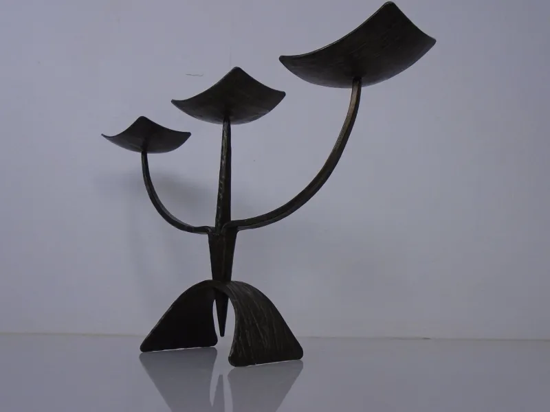 Pamono German Brutalist Iron Candleholder, 1960s> Candleholders