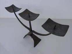Pamono German Brutalist Iron Candleholder, 1960s><noscript><img width=