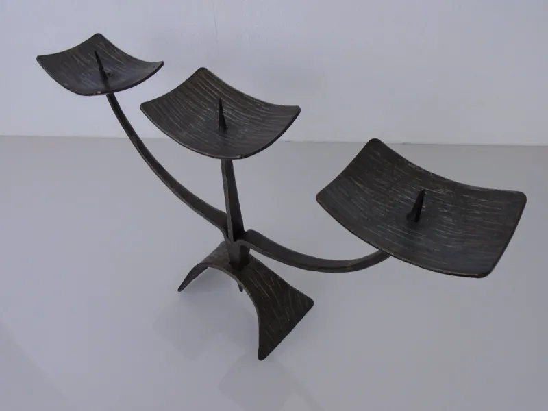Pamono German Brutalist Iron Candleholder, 1960s> Candleholders