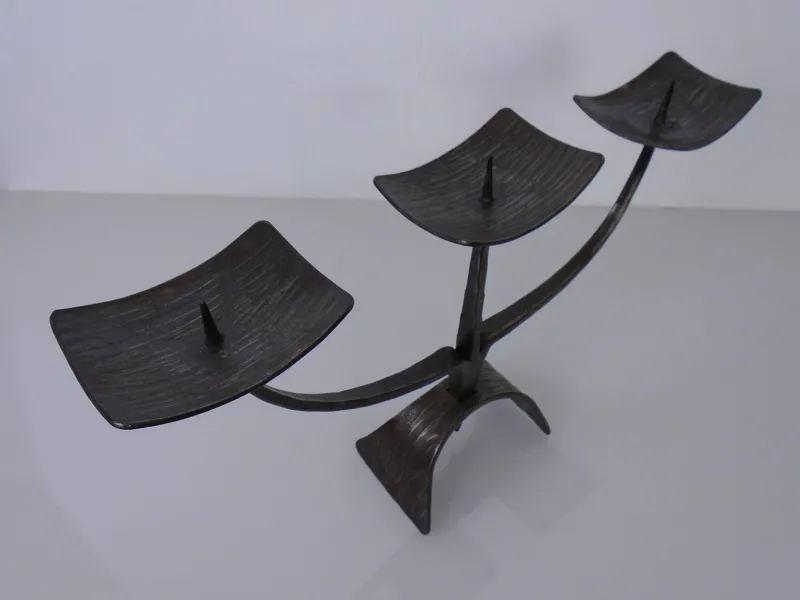 Pamono German Brutalist Iron Candleholder, 1960s> Candleholders