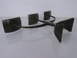 Pamono German Brutalist Iron Candleholder, 1960s><noscript><img width=