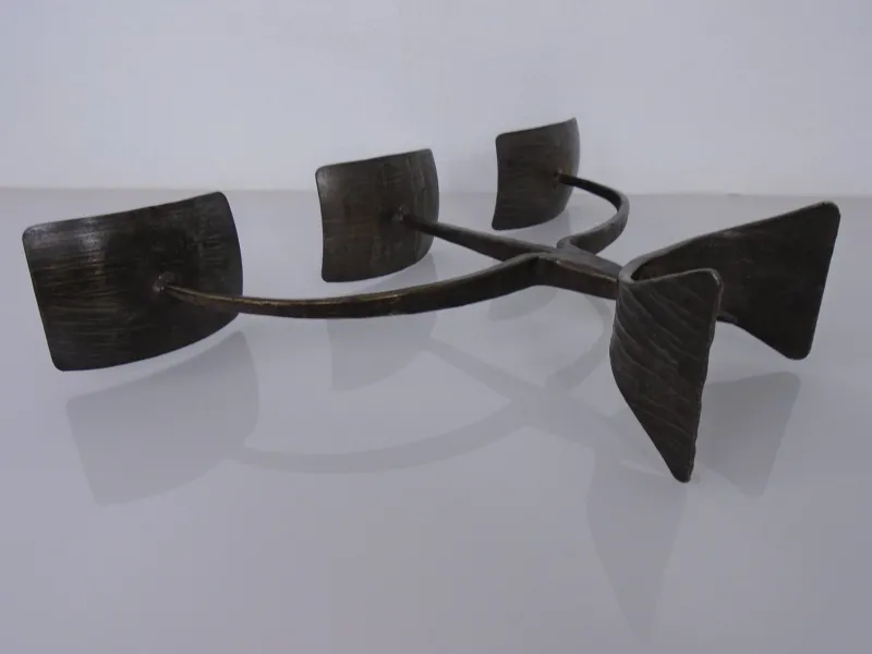 Pamono German Brutalist Iron Candleholder, 1960s> Candleholders