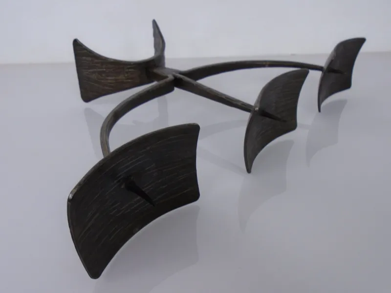 Pamono German Brutalist Iron Candleholder, 1960s> Candleholders
