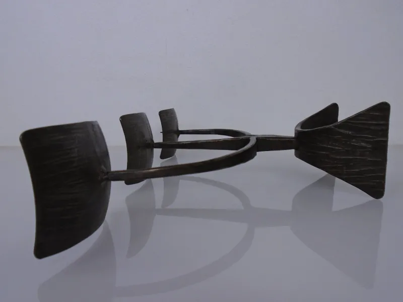 Pamono German Brutalist Iron Candleholder, 1960s> Candleholders