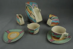Pamono German Flash Tea Set by Dorothy Hafner for Rosenthal, 1980s, Set of 7><noscript><img width=