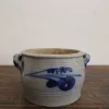 Pamono German Folk Art Grey and Cobalt Blue Stoneware Jar, 1890s> Bottles, Carafes & Jugs
