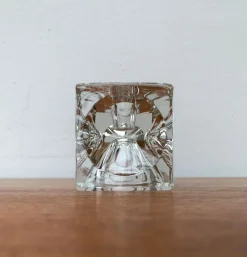 Online Pamono German Ice Cube Candle Holder in Glass from Peill & Putzler, 1970s