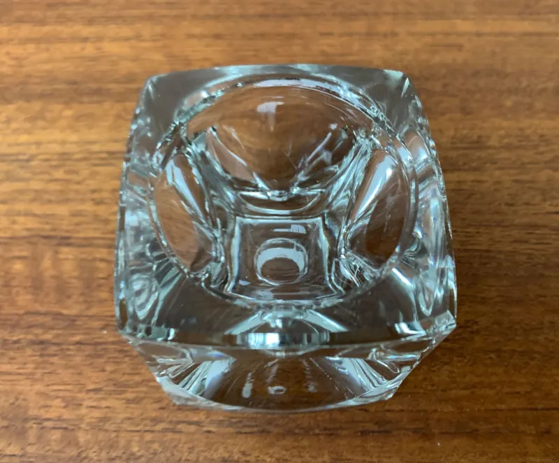 Online Pamono German Ice Cube Candle Holder in Glass from Peill & Putzler, 1970s