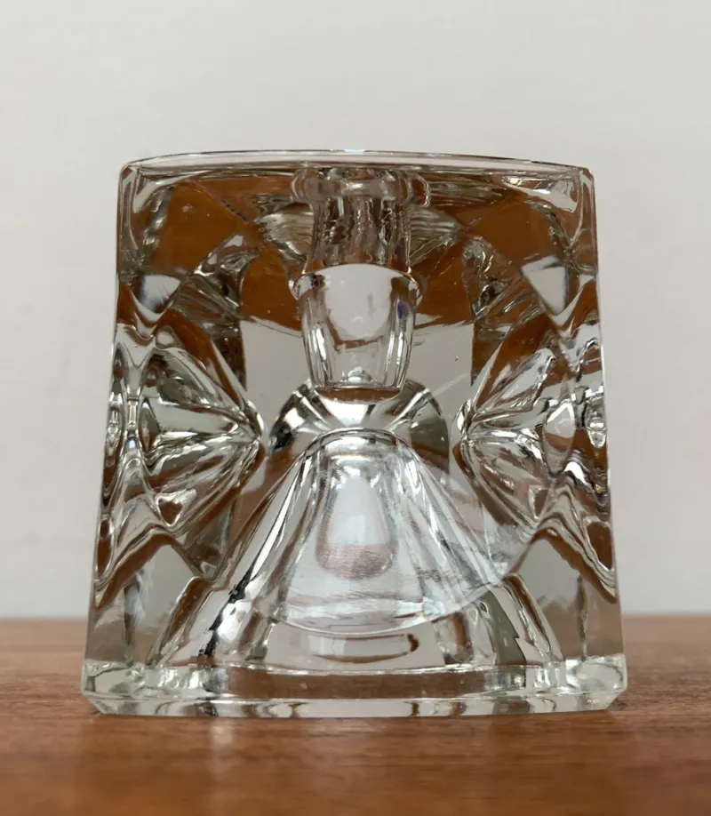 Online Pamono German Ice Cube Candle Holder in Glass from Peill & Putzler, 1970s
