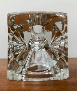 Online Pamono German Ice Cube Candle Holder in Glass from Peill & Putzler, 1970s