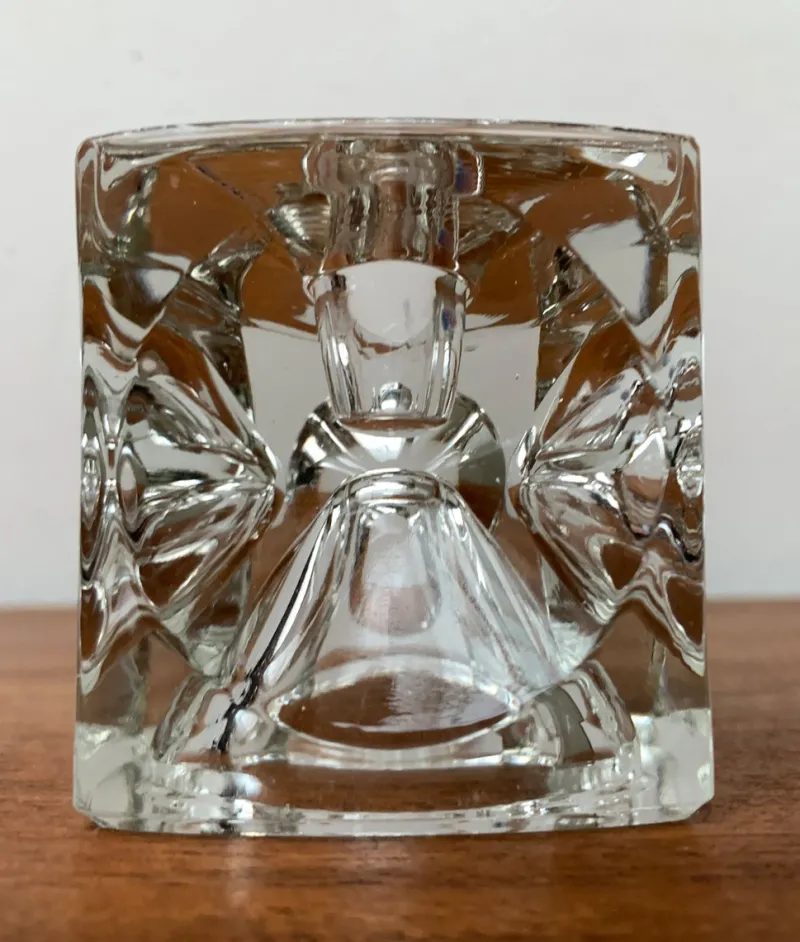 Online Pamono German Ice Cube Candle Holder in Glass from Peill & Putzler, 1970s