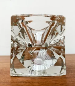 Online Pamono German Ice Cube Candle Holder in Glass from Peill & Putzler, 1970s