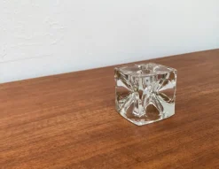 Online Pamono German Ice Cube Candle Holder in Glass from Peill & Putzler, 1970s