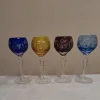 Outlet Pamono German Liqueur Glasses in Colored Cut Crystal Glass from Nachtmann, 1970s, Set of 4