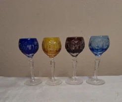 Outlet Pamono German Liqueur Glasses in Colored Cut Crystal Glass from Nachtmann, 1970s, Set of 4