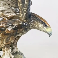 Sale Pamono German Polychrome Porcelain Eagle Sculpture by Fritz Heidenreich, 1930s