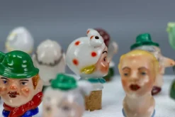 Pamono German Porcelain and Cork Bottle Stoppers, 1930s, Set of 13><noscript><img width=