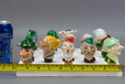Pamono German Porcelain and Cork Bottle Stoppers, 1930s, Set of 13><noscript><img width=