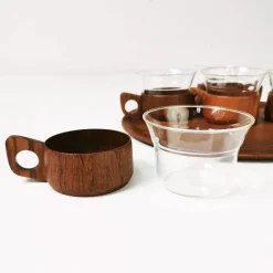 Best Pamono German Tea and Coffee Set by Schott & Gen Mainz Jena Glas, 1970s, Set of 6