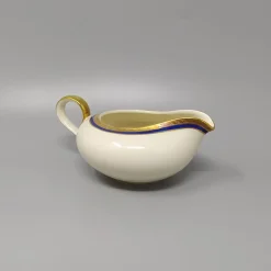 New Pamono German White, Blue and Gold Porcelain Tea Set/Coffee Set, 1950s, Set of 11