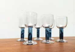 Pamono German Wine Glasses by Regina Kaufmann for Glashagen Hütte, Set of 6><noscript><img width=