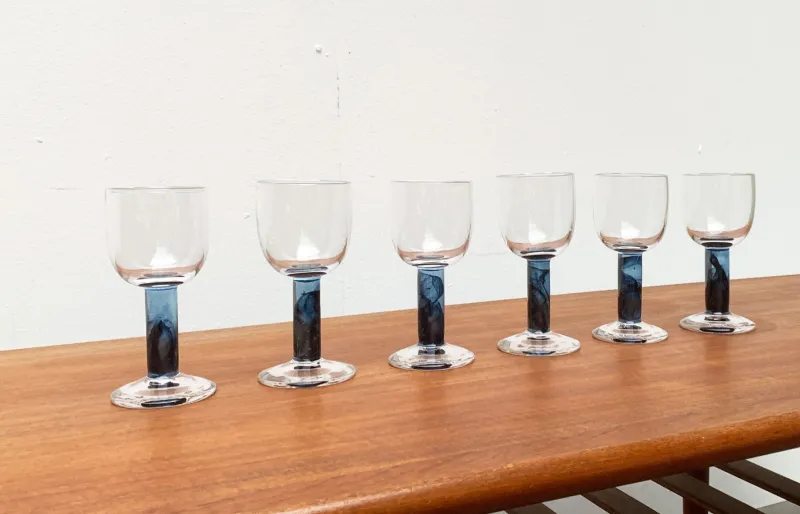 Pamono German Wine Glasses by Regina Kaufmann for Glashagen Hütte, Set of 6> Glassware