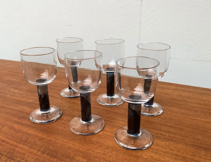 Pamono German Wine Glasses by Regina Kaufmann for Glashagen Hütte, Set of 6> Glassware