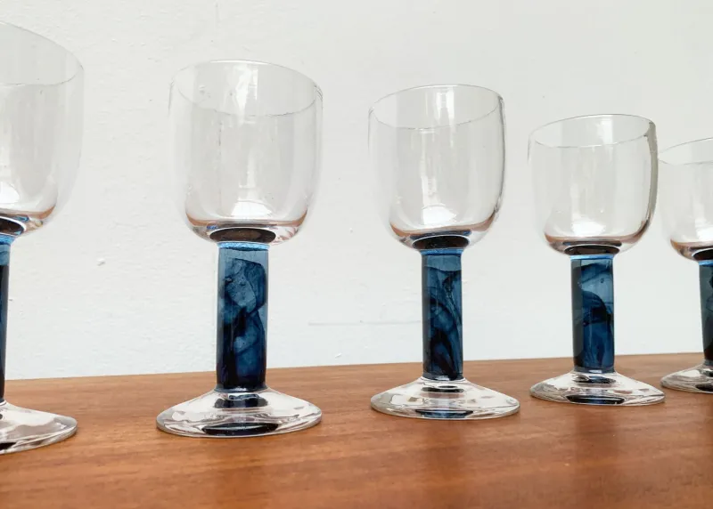 Pamono German Wine Glasses by Regina Kaufmann for Glashagen Hütte, Set of 6> Glassware