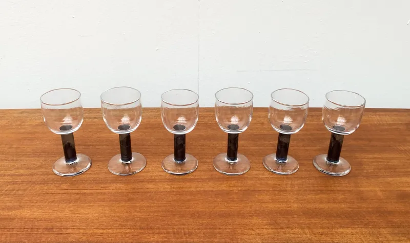 Pamono German Wine Glasses by Regina Kaufmann for Glashagen Hütte, Set of 6> Glassware