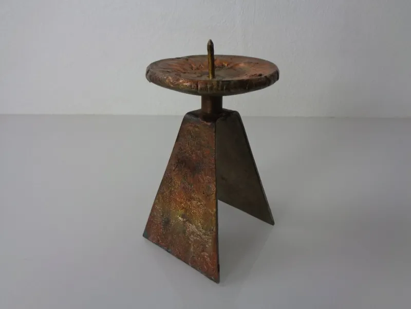 Pamono Germn Brutalist Copper and Brass Candleholder, 1960s> Candleholders
