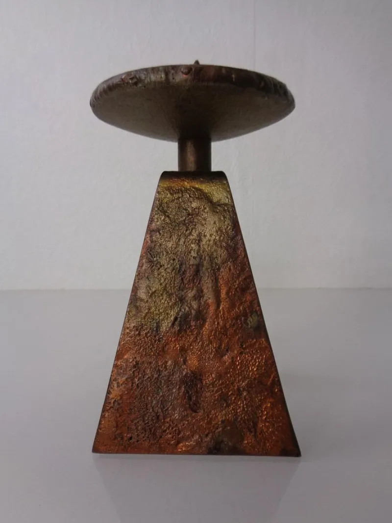 Pamono Germn Brutalist Copper and Brass Candleholder, 1960s> Candleholders