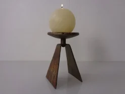 Pamono Germn Brutalist Copper and Brass Candleholder, 1960s><noscript><img width=