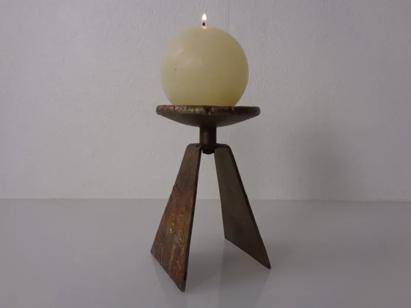 Pamono Germn Brutalist Copper and Brass Candleholder, 1960s> Candleholders