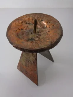 Pamono Germn Brutalist Copper and Brass Candleholder, 1960s><noscript><img width=