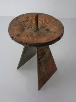 Pamono Germn Brutalist Copper and Brass Candleholder, 1960s><noscript><img width=
