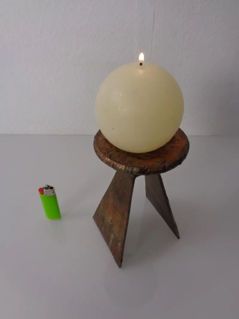Pamono Germn Brutalist Copper and Brass Candleholder, 1960s> Candleholders