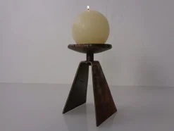 Pamono Germn Brutalist Copper and Brass Candleholder, 1960s><noscript><img width=