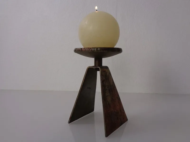 Pamono Germn Brutalist Copper and Brass Candleholder, 1960s> Candleholders