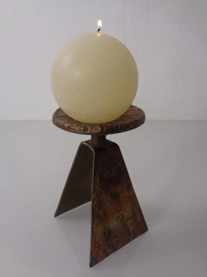 Pamono Germn Brutalist Copper and Brass Candleholder, 1960s> Candleholders