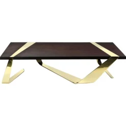 Pamono Gia Cinto Gold Coffee Table in Wood and Stainless Steel by Barberini & Gunnell> Tables