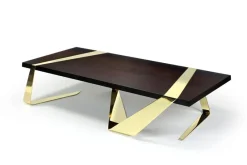 Pamono Gia Cinto Gold Coffee Table in Wood and Stainless Steel by Barberini & Gunnell><noscript><img width=