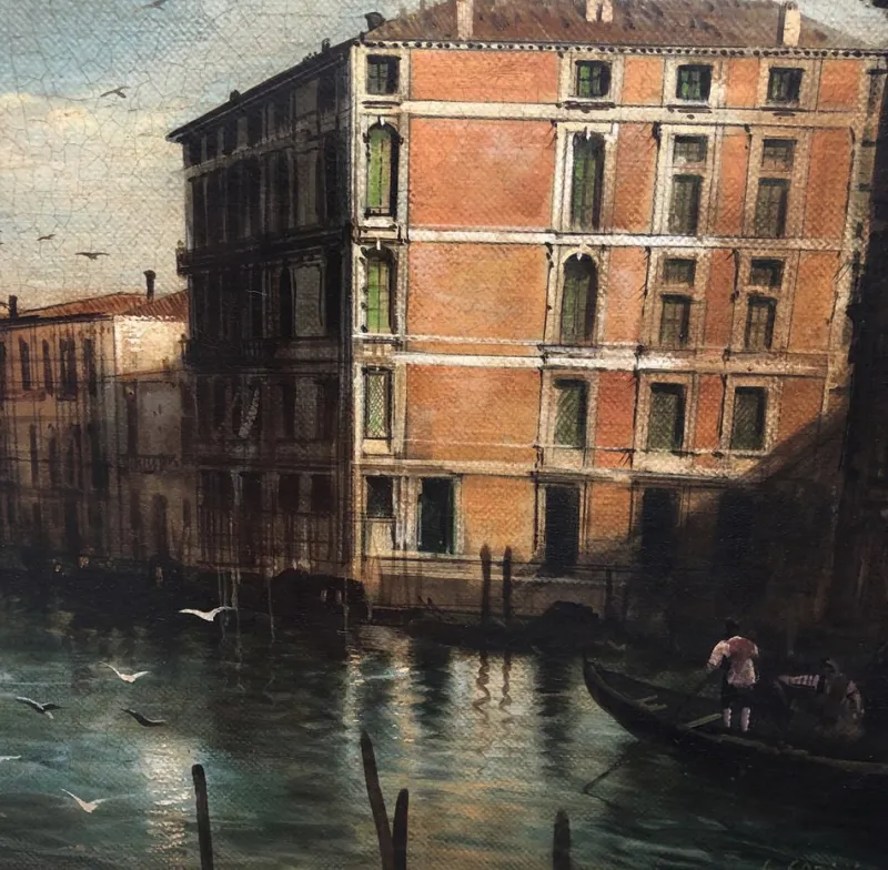 Clearance Pamono Giancarlo Gorini, Venice, Italian School, Oil on Canvas, Framed